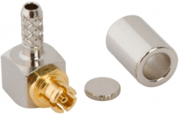SMPM plug 50 Ω, RG-178, RG-196, Belden 83265, solder connection, angled, 925-128C-51A