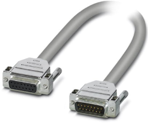 Extension cable, 1 m, D-Sub plug, 15 pole to D-SUB socket, 15 pole, 1066600