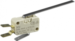 Miniature snap-action switche, On-On, plug-in connection, Long hinge lever, 0.22 N, 16 (4) A/250 VAC, 10 (3) A/400 VAC, IP40