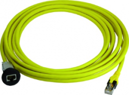 Modular cable, RJ45 plug, straight to RJ45 socket, straight, Cat 6, PA, 0.15 m, black