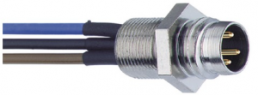 Plug, M8, 3 pole, solder connection, Snap-in/Screw locking, straight, 14295