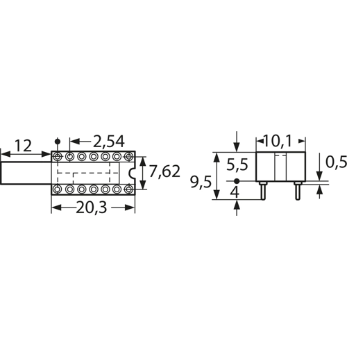 DIL 16 PEK Fischer Elektronik Semiconductor Sockets, Holders Image 2