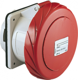 CEE surface-mounted socket, 4 pole, 125 A/380-415 V, red, 6 h, IP67, 81694
