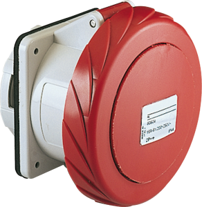 CEE surface-mounted socket, 4 pole, 32 A/380-415 V, red, IP67, PKF32G734
