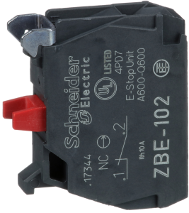 Auxiliary switch block, 1 Form B (N/C), 240 V, 3 A, ZBE102