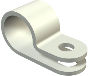 Mounting clamp, max. bundle Ø 3.2 mm, polyamide, light gray, (W) 10 mm