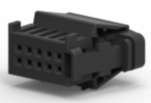 Socket, unequipped, 10 pole, straight, 2 rows, black, 1-1670990-1