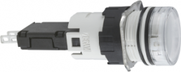 Signal light, illuminable, waistband round, white, front ring black, mounting Ø 16 mm, XB6AV1BB
