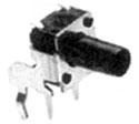 Short-stroke pushbutton, Form A (N/O), 50 mA/24 VDC, unlit , actuator (black, L 9.24 mm), 1.56 N, THT