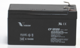 Lead-battery, 12 V, 1.2 Ah, 97 x 43 x 52 mm, faston plug 4.8 mm