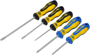 Screwdriver kit, PH1, PH2, 4 mm, 5.5 mm, 6.5 mm, Phillips/slotted, T4727