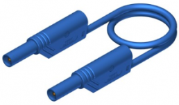 Measuring lead with (4 mm plug, spring-loaded, straight) to (4 mm plug, spring-loaded, straight), 2 m, blue, silicone, 1.0 mm², CAT II