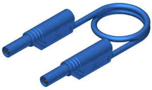 Measuring lead with (4 mm plug, spring-loaded, straight) to (4 mm plug, spring-loaded, straight), 250 mm, blue, PVC, 2.5 mm², CAT II