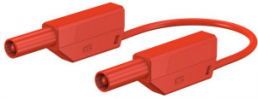 Measuring lead with (4 mm plug, spring-loaded, straight) to (4 mm plug, spring-loaded, straight), 1.5 m, red, silicone, 1.0 mm², CAT III
