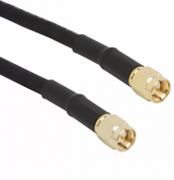 Coaxial Cable, SMA plug (straight) to SMA plug (straight), 50 Ω, RG-58, grommet black, 457 mm, 135101-04-18.00