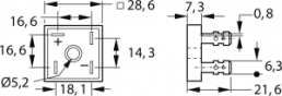 Diotec bridge rectifier, 1000 V, 1.6 kV (RRM), 25 A, flat bridge, KBPC2516F