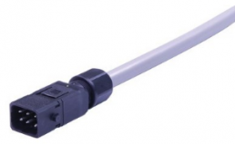 Connection line, 1 m, plug, 5 pole + PE straight to open end, 1.5 mm², 33501000203010