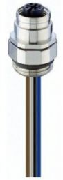 Socket, M12, 8 pole, crimp connection, screw locking, straight, 17218