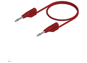Measuring line with (2 mm plug, spring-loaded, straight) to (2 mm plug, spring-loaded, straight), 1 m, red, PVC, 0.5 mm², CAT I