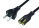 Power cord, North America, Plug Type A, straight on C7-connector, straight, SPT-2 2 x AWG 18, black, 1 m