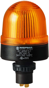Recessed LED light, Ø 58 mm, yellow, 24 V AC/DC, IP65
