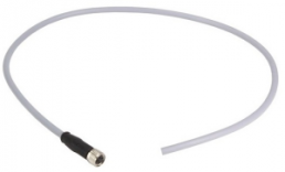 Sensor actuator cable, M8-cable socket, straight to open end, 4 pole, 10 m, PVC, gray, 21348100481100