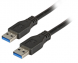 USB 3.0 connection cable, USB plug type A to USB plug type A, 1 m, black