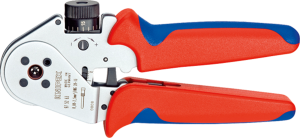 Four-pin crimping pliers for turned contacts, 0.08-2.5 mm², AWG 28-13, Knipex, 97 52 63