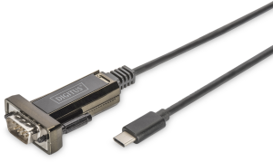 USB 2.0 Adapter cable, USB plug type C to D-Sub plug, 1 m, black
