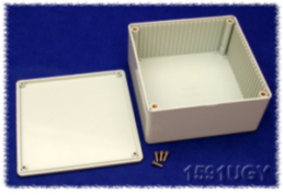 ABS enclosure, (L x W x H) 120 x 120 x 59 mm, light gray (RAL 7035), IP54, 1591UGY