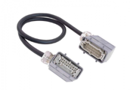 Connecting line, 1 m, plug angled to socket angled, AWG 16, 20871469002100