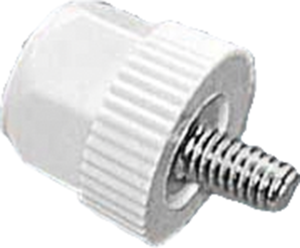 Knurled screw, M5, Ø 14 mm, 9 mm, polystyrene