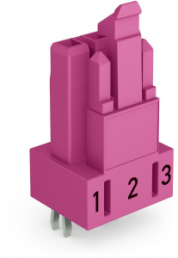 Socket, 3 pole, pink, 890-883