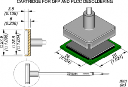 JBC SMD desoldering tip series C245, C245344/26 x26 mm, f. QFP/PLCC