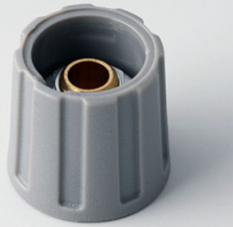 Rotary knob, 6.35 mm, plastic, gray, Ø 16 mm, H 15 mm, A2516638