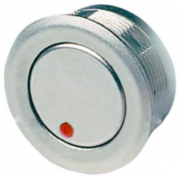 Pushbutton, 1 pole, silver, illuminated  (red), 0.125 A/48 V, mounting Ø 19 mm, IP67, 1241.2855