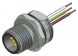 Sensor actuator cable, M12-flange plug, straight to open end, 4 pole, 0.5 m, PVC, gray, 4 A, 43-01009