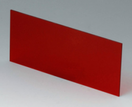 Front/rear panel 56,6x124,2 mm, red/transparent, Acrylic glass