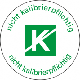Information sign, text: "nicht kalibrierpflichtig", Ø 20 mm, 2-1768036-1