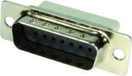 D-Sub plug, 15 pole, standard, unequipped, straight, crimp connection, 09670155602