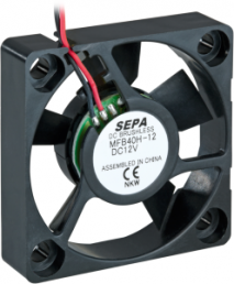 DC axial fan, 12 V, 40 x 40 x 10 mm, 11.1 m³/h, 21 dB, Ball bearing, SEPA, MFB40H12