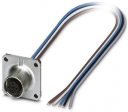 Sensor actuator cable, M12-flange socket, straight to open end, 5 pole, 0.5 m, 4 A, 1441558