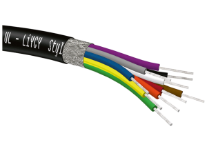 PVC control line UL-LiYCY 6 x 0.14 mm², AWG 26, shielded, black