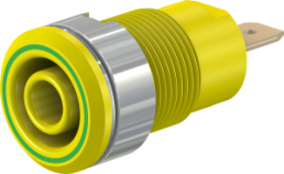 4 mm socket, flat plug connection, mounting Ø 12.2 mm, CAT III, yellow, 23.3000-24