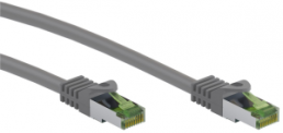 Patch cable, RJ45 plug, straight to RJ45 plug, straight, Cat 8.1, S/FTP, LSZH, 0.25 m, gray