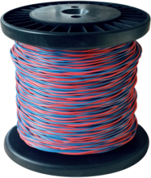 PVC-switching wire, Yv, blue/red, outer Ø 1.1 mm
