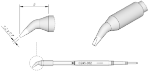 Soldering tip, Chisel shaped, Ø 0.7 mm, C245962