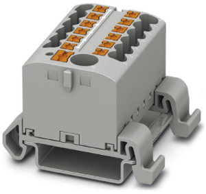 Distribution block, push-in connection, 0.14-4.0 mm², 13 pole, 24 A, 8 kV, gray, 3273220