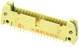 Pin header, 16 pole, pitch 2.54 mm, straight, beige, 09195167924