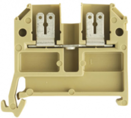 Through terminal block, plug-in connection, 0.5-2.5 mm², 4 pole, 20 A, 6 kV, beige/yellow, 0699660000